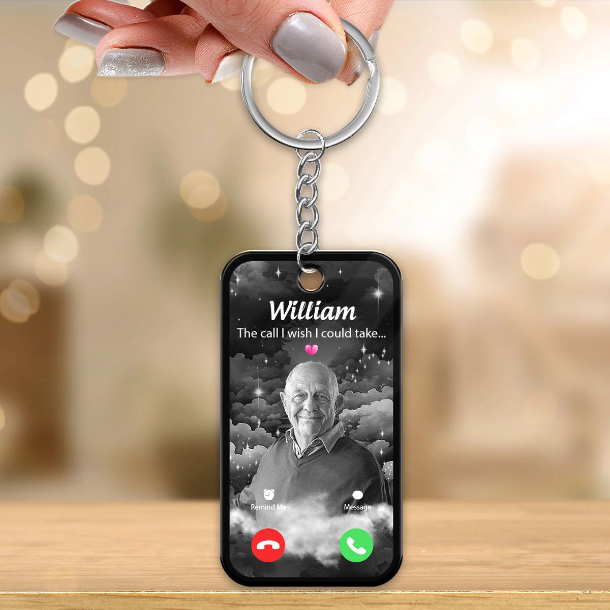 Phone Call Memorial Keychain